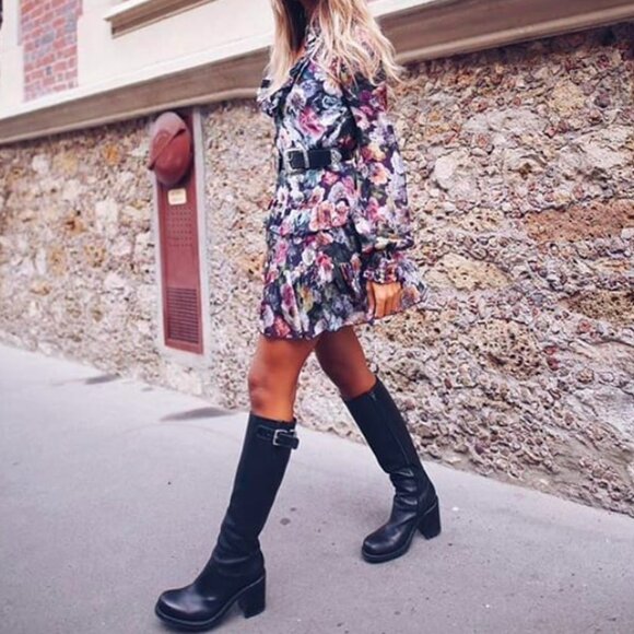 Free Lance Paris black suede tall moto boot - Picture 1 of 16